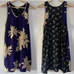 Zadig & Voltaire Silk Mini Dress Floral Front Skull Paisley Back Boho Rock Sz XS